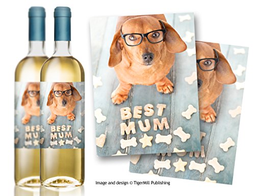 'Inscription Best Mum' Lot de 2 vin étiquettes ...