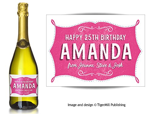 Étiquette de bouteille pour anniversaire à pers...