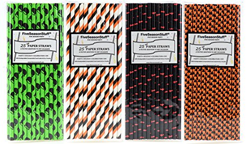 Lot de 100 pailles en papier pour mariages, ann...