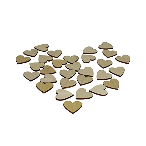 ASVP SHOP ASVP Shop® 30 x Petites étiquettes en forme de cœur à peindre en bois 30 mm Craft Décoration, 3cm x 3cm code EAN 5060448680108 