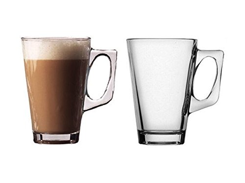 i360® Home Verre à café/cappuccino/Latte Tasse/tasse 240 ml en verre Café Latte Lot de deux (2) pour thé ou café potable - Hygiène alimentaire et écologique code EAN 5060493820931 