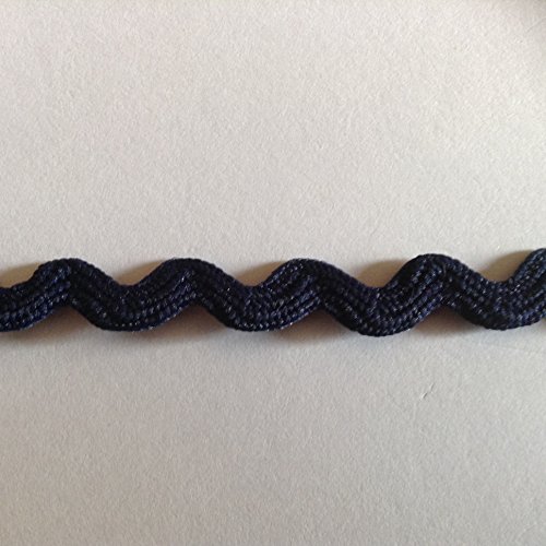 3 M Bleu foncé tressé rickrack, ce est un plat ...