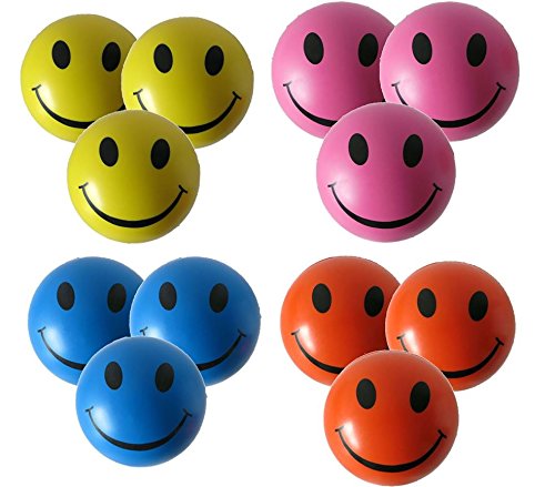 StressCHECK Ltd Balle Anti Stress - Lot de 12 (rose, jaune, bleu et orange balle de stress) parfait pour évacuer le stress/anxiétr 5060499160000 (5060499160000)