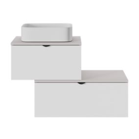  Ensemble meubles de salle de bains Kentia blanc mat et beige cachemire code EAN 5063022591548 