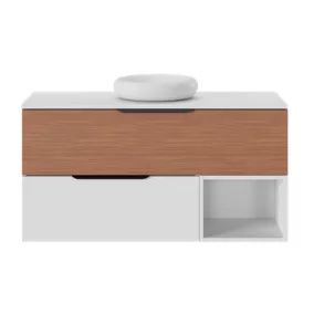  Ensemble meubles de salle de bains Kentia effet noyer et blanc mat code EAN 5063022591692 