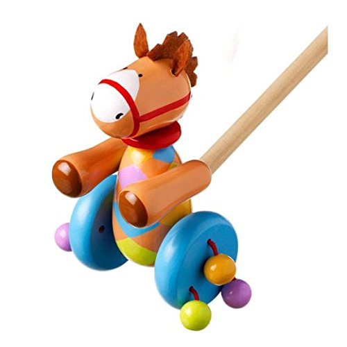 Jouet en bois - Cheval à pousser