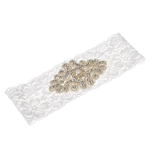 FLOVEME Jarretière en satin élastique avec Perl...