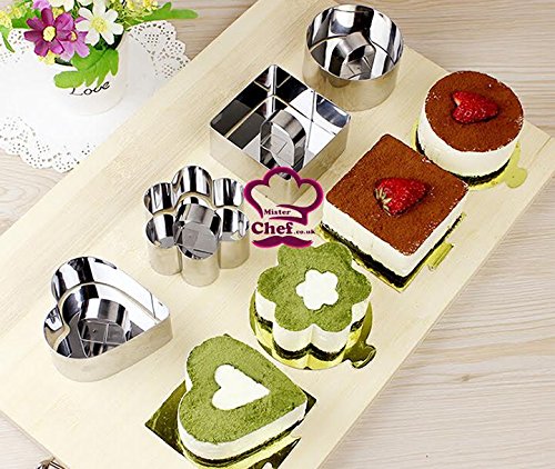 Mister Chef Bague en acier inoxydable mousse diy petit lamy moule à gâteau à fromage alimentaire moulé lot de 4 accessoires 5081950527194 (5081950527194)