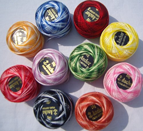 Anchor 10 coloris À broder Anchor perle coton. N ° 8 (85 m de chaque) code EAN 5081952886626 