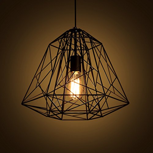 Aiwen Fer forgé oiseaux cages lustres noir ( ampoules non incluses ) 1 support de lampe 5085054763397 (5085054763397)