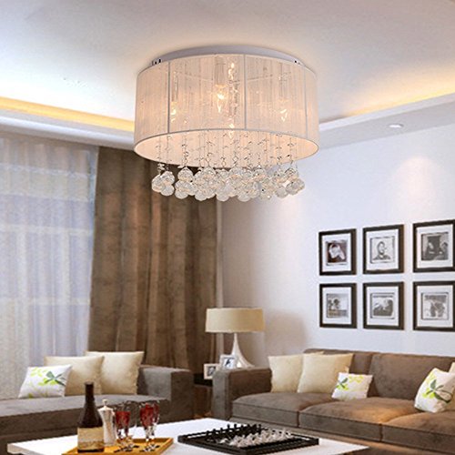 Aiwen Cristal Plafonnier Style Américain Retro Moderne En Tissu Lampe Nuance ( Ne Pas Inclure La Source De Lumière ) 6 Lampe Titulaire Par Aiwen 5085054780875 (5085054780875)