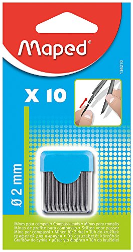 MAPED Etui de 10 mines 2 mm pour Compas