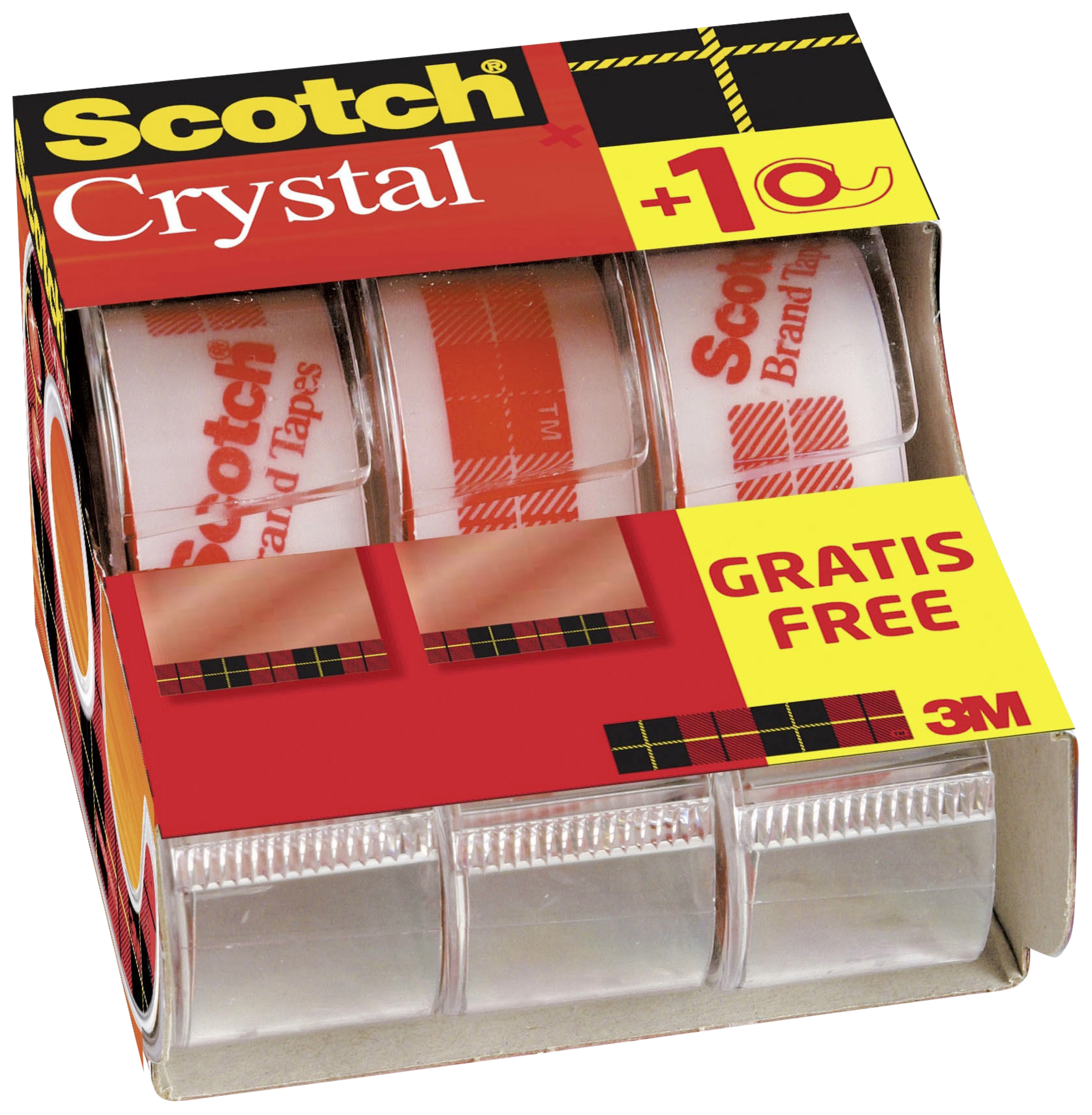 2 + 1 dévidoirs de ruban adhésif transparent 