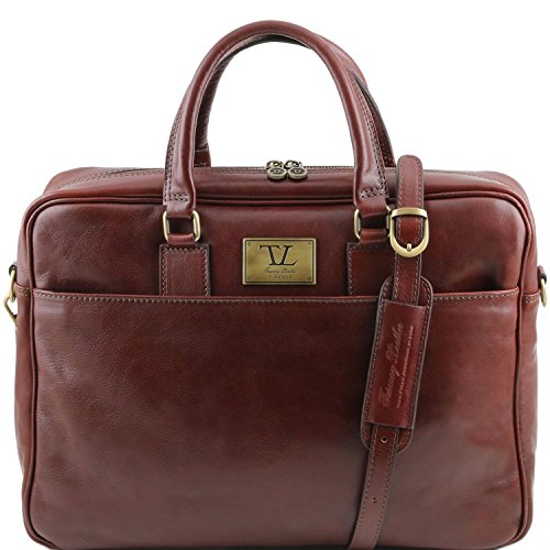 TUSCANY LEATHER Tuscany Leather - Urbino - Cartable en cuir porte ordinateur avec poche frontale Marron - TL141241/1 code EAN 5119143137643 