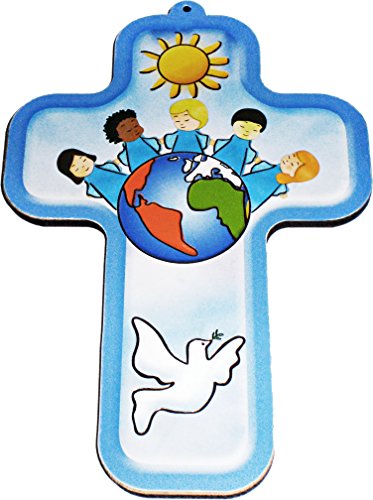 Croix / Crucifix BLEU - Enfants autour de la Te...
