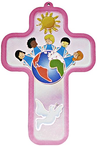 Croix / Crucifix ROSE - Enfants autour de la Te...