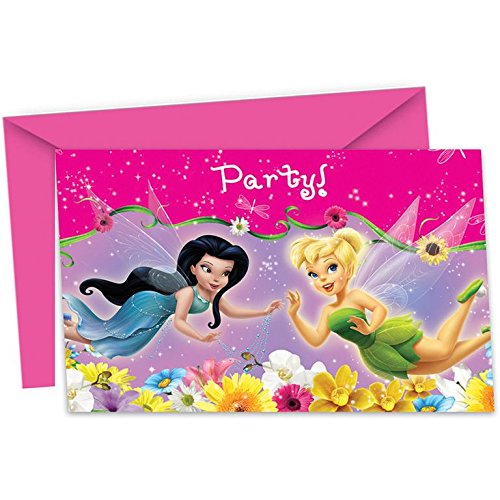 6 cartes d'invitation Clochette et ses amies