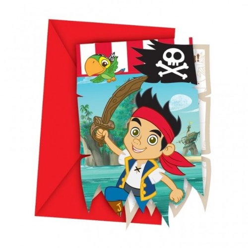 6 Cartes dinvitation Jake et les pirates