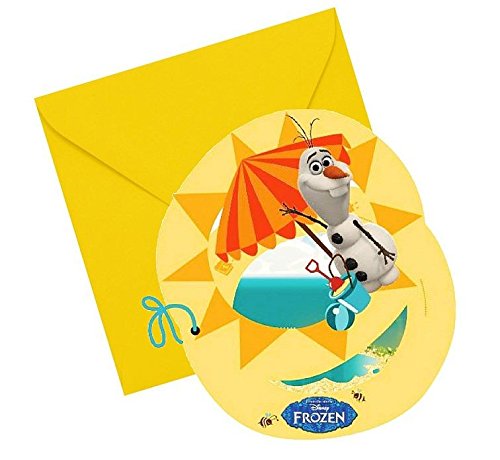 Frozen lot de 6 invitations avec l'olaf d'été