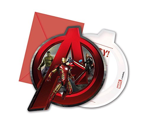 6 Cartes dinvitation + enveloppes Avengers Lère...