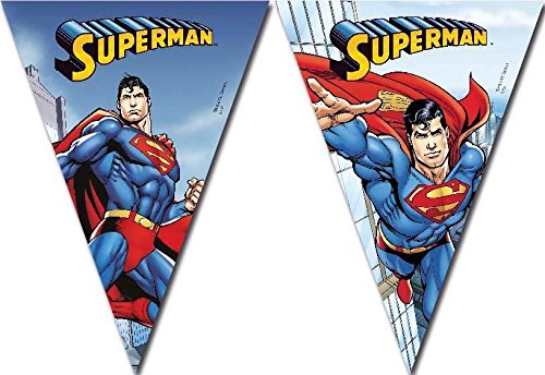 1 Guirlande de fête Superman 9 fanions en plast...