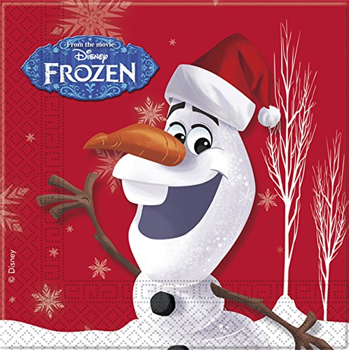 Frozen olaf de noël, lot de 20 serviettes en pa...