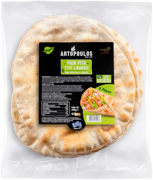  Pain Pita Type Libanais Artopoulos code EAN 5214000193784 