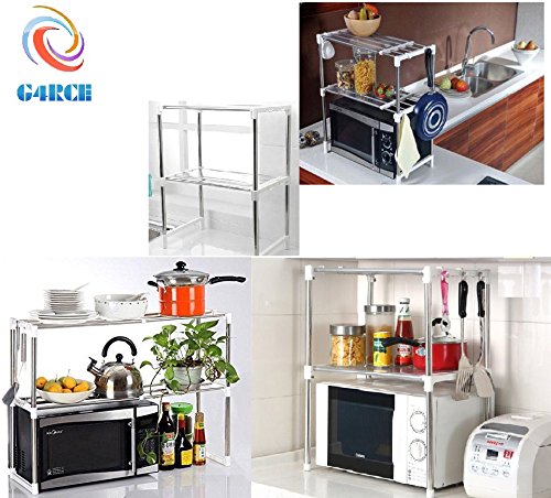 G4RCE g4rce nouvelle multifonction double four micro-ondes Support Étagère Côté Organiseur pour meuble de rangement avec crochet de suspension pour ranger votre cuisine UK 5229249010396 (5229249010396)