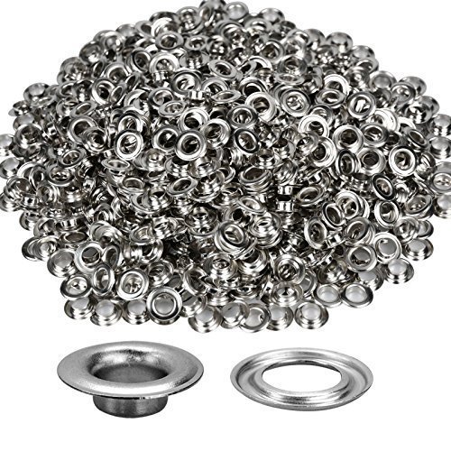 500X 14mm Oeillets en métal argenté avec rondel...