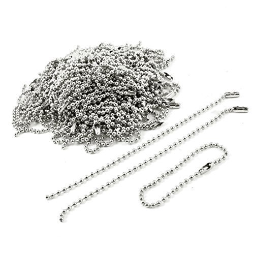 Chaîne à boules en métal argenté avec fermoir c...