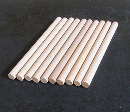 10 x chevilles en bois, Craft bâtons de 10 mm d...