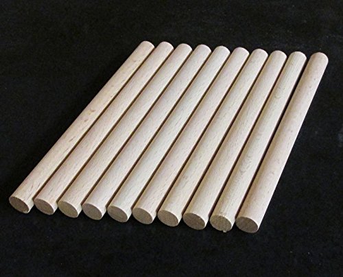 10 x chevilles en bois, Craft bâtons de 12 mm d...