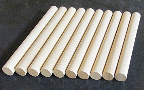 BrilliantBuys 10 x chevilles en bois, Craft bâtons de 15 mm d'épaisseur, 10 cm, 15 cm, 30 cm de long, 10 cm code EAN 5304975732931 