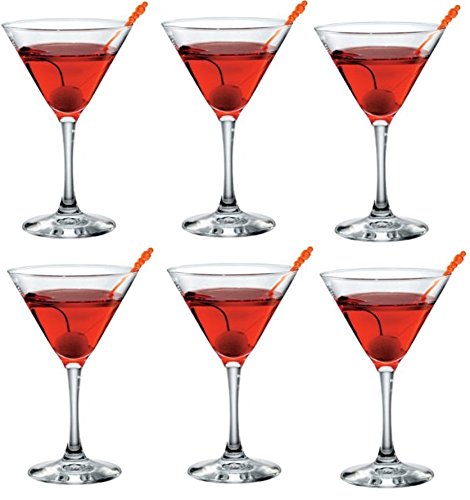 Set of 6 Glass Martini Glasses Cocktail Glasses 170ml by Bormolioli 5309446008096 Bormolioli