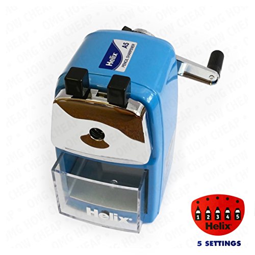 Taille-crayon de bureau en métal corps bleu