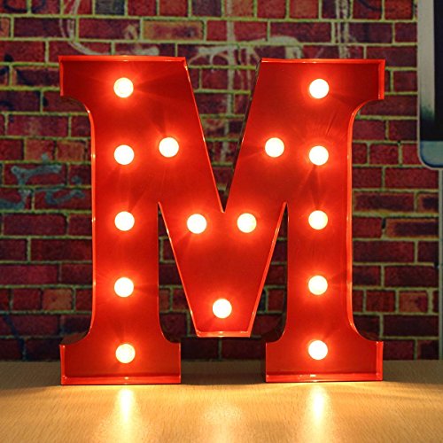 30*5cm lettre led lumineux a-z métal alphabet l...