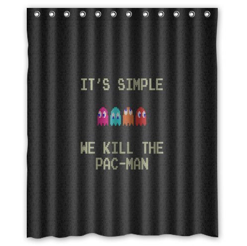 TIRAMISUWA Custom It Pac-Man cubes funny pixel art retro games Mildew-Resistant Antibacterial Waterproof Shower Curtain 60 code EAN 5317346231872 