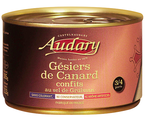 GÉSIERS DE CANARD CONFITS AU SEL DE GRUISSAN