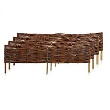 EASY CLOTURE Lot de 4 bordures de jardin bois p...