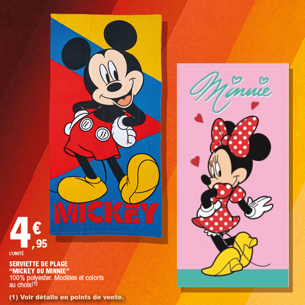 “MICKEY OU MINNIE” SERVIETTE DE PLAGE code EAN 5407010078251 