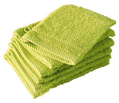 197897 lot de 6 gants de toilette coton citron ...