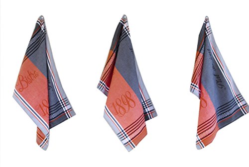 200322 bistro torchon coton rouge/noir 50 x 70 ...