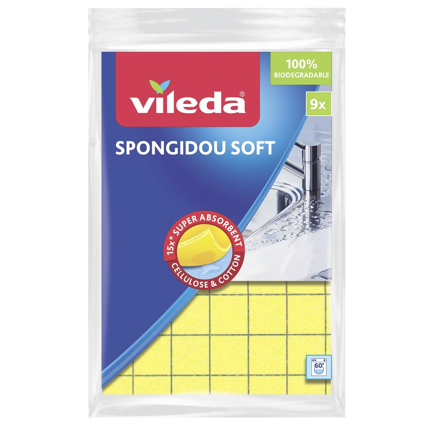 Lavette coton biodégradable x 9 VILEDA