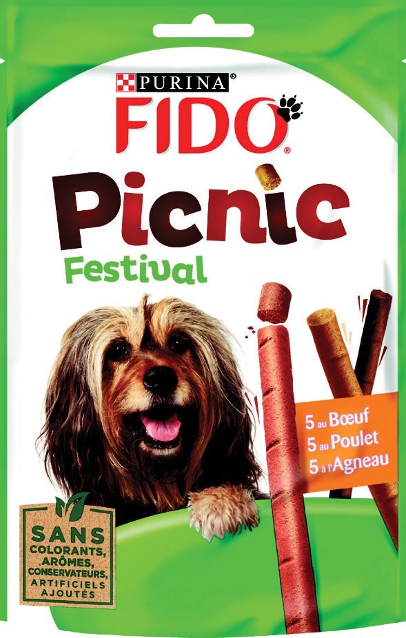 Picnic festival friandise chien