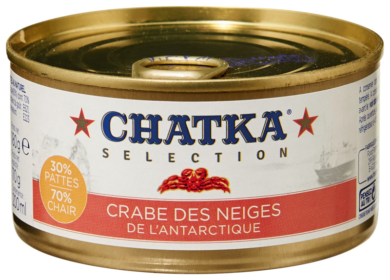 CHATKA SELECTION CRABE DES NEIGES DE L’ANTARCTIQUE 30% PATTES 70% CHAIR CHATKA SELECTION code EAN 5410238904691 