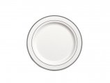 20 assiettes blanches filets argent plastique j...