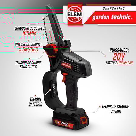 Tronçonneuse portative rechargeable 20V - Livré...