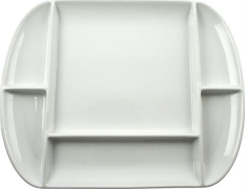 - e048233 - assiette a fondue rectangul. 6 comp...