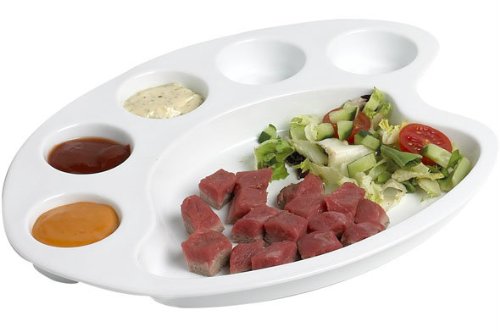 - hp1367 - assiette a fondue palette blanche 24...