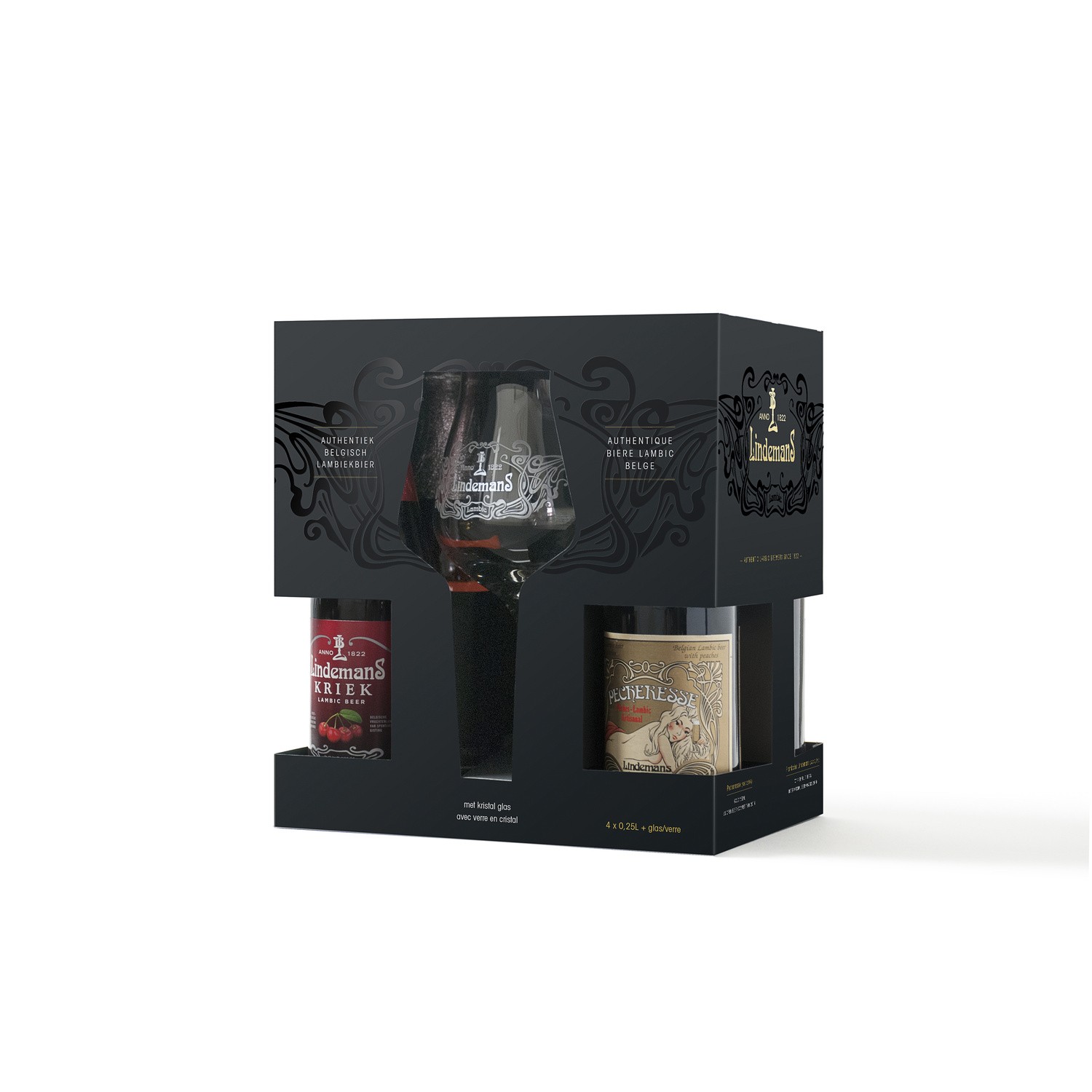 Bière coffret avec verre LINDEMANS